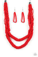 Paparazzi Right As RAINFOREST Necklace Red - Glitz By Lisa 