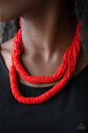 Paparazzi Right As RAINFOREST Necklace Red - Glitz By Lisa 