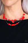 Paparazzi Radiant Reflections Necklace Red - Glitz By Lisa 