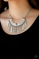 Paparazzi Impressively Incan Necklace Silver - Glitz By Lisa 