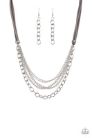 Paparazzi Free Roamer Necklace Silver - Glitz By Lisa 