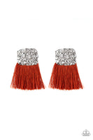 Paparazzi Plume Bloom Orange Earrings - Glitz By Lisa 