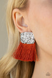 Paparazzi Plume Bloom Orange Earrings - Glitz By Lisa 