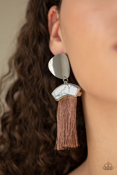 Paparazzi Insta Inca Earrings Brown - Glitz By Lisa 