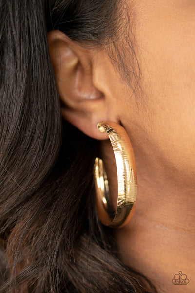 Paparazzi Hoop Wild Earrings Gold - Glitz By Lisa 