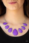 Paparazzi Drop Zone Necklace Purple - Glitz By Lisa 