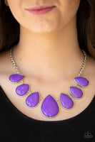 Paparazzi Drop Zone Necklace Purple - Glitz By Lisa 