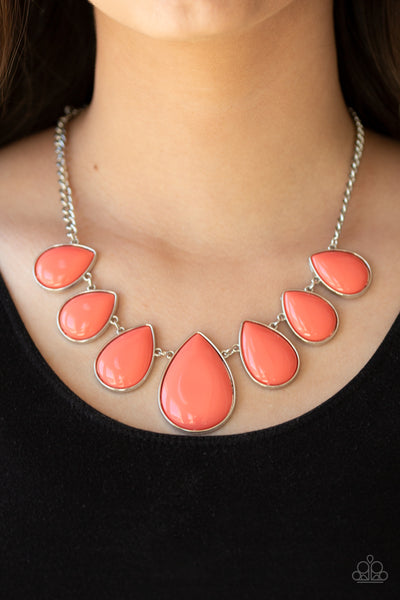 Paparazzi Drop Zone Necklace Orange - Glitz By Lisa 