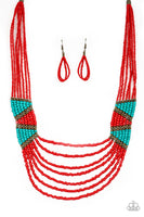Paparazzi Kickin It Outback Necklace Red