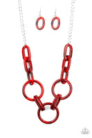 Paparazzi Turn Up The Heat Necklace - Red - Glitz By Lisa 