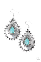 Paparazzi Desert Drama Earrings Blue - Glitz By Lisa 