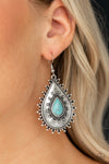 Paparazzi Desert Drama Earrings Blue - Glitz By Lisa 