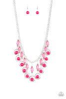 Paparazzi Cool Cascade Pink Necklace - Glitz By Lisa 