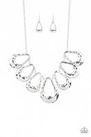 Paparazzi Teardrop Envy Necklace Silver - Glitz By Lisa 