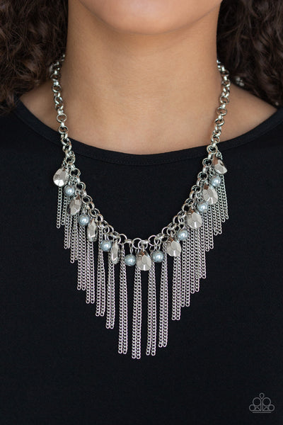 Paparazzi Industrial Intensity Necklace - Silver - Glitz By Lisa 