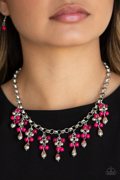 Paparazzi Travelling Trendsetter Necklace - Pink - Glitz By Lisa 