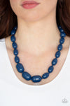 Paparazzi Poppin Popularity Necklace Blue - Glitz By Lisa 