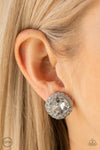 Paparazzi Diamond Duchess Earrings White Clip Ons - Glitz By Lisa 