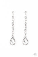 Paparazzi Must Love Diamonds Earrings White - Glitz By Lisa 