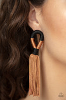 Paparazzi Moroccan Mambo Earrings Brown - Glitz By Lisa 