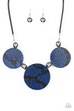 Paparazzi Viper Pit Necklace Blue - Glitz By Lisa 