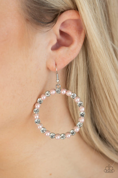 Paparazzi Pearl Palace Earrings Pink - Glitz By Lisa 