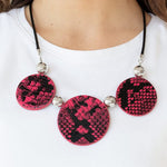 Paparazzi Viper Pit Necklace Pink - Glitz By Lisa 