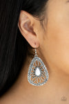 Paparazzi Floral Frill Earrings White - Glitz By Lisa 