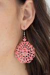 Paparazzi Floral Affair Earrings Orange - Glitz By Lisa 