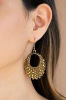 Paparazzi Fierce Flash Earrings Brass - Glitz By Lisa 