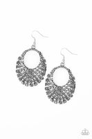 Paparazzi Fierce Flash Earrings Silver - Glitz By Lisa 