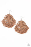 Paparazzi All About MACRAME Earrings Brown - Glitz By Lisa 