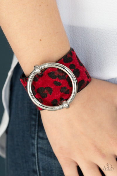 Asking FUR Trouble Bracelet Red - Glitz By Lisa 