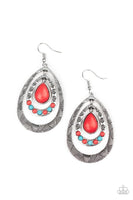 Paparazzi Terra Teardrops Earrings Red - Glitz By Lisa 