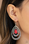 Paparazzi Terra Teardrops Earrings Red - Glitz By Lisa 