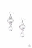 Paparazzi Icy Shimmer Earrings White - Glitz By Lisa 