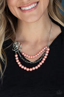 Paparazzi Fabulously Floral Necklace Orange - Glitz By Lisa 