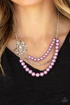 Paparazzi Fabulously Floral Necklace Purple - Glitz By Lisa 