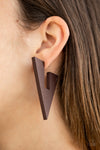 Paparazzi Boardroom Bravado Earrings Brown - Glitz By Lisa 