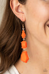 Paparazzi Geo Getaway Earrings Orange - Glitz By Lisa 