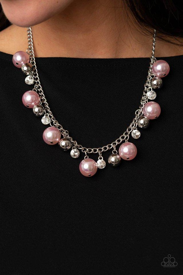 Chunky Pink Pearl Necklace Paparazzi - Flamingo Angie