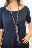 Paparazzi SCARFed for Attention Necklace Gunmetal - Glitz By Lisa 