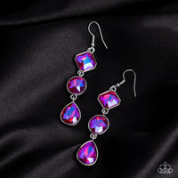 Paparazzi Reflective Rhinestones Earrings Pink