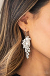 Paparazzi High-End Elegance Earrings White - Glitz By Lisa 