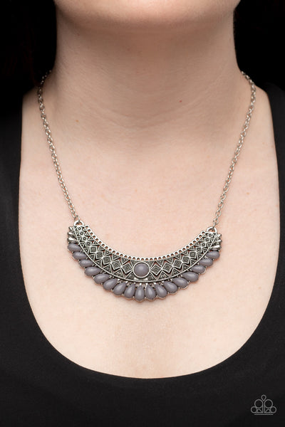 Paparazzi Abundantly Aztec Necklace Silver