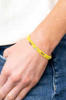 Paparazzi Let It BEAD Necklace Yellow, Make it RAINBOW Earrings Yellow & Basecamp Boyfriend Bracelet Yellow