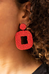 Paparazzi Beaded Bella Earrings Red