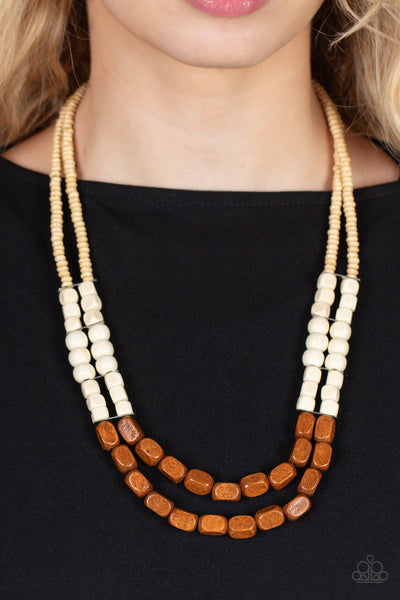 Paparazzi Bermuda Bellhop Necklace Brown