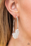 Paparazzi Bubble-Bursting Bling Earrings White