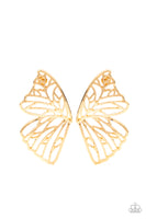 Paparazzi Butterfly Frills Earrings Gold